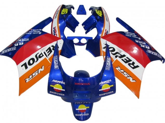 Online Naranja Blanco Rojo Azul Repsol Carenado Moto Honda NSR250R 1988-1989