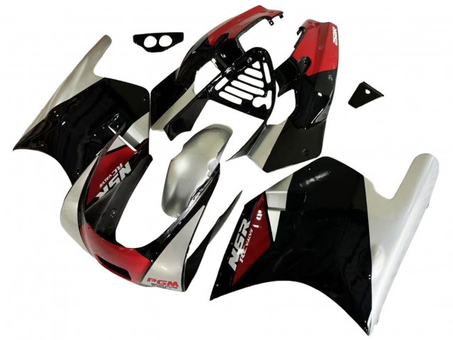 Online Plata Rojo Negro Brillante Carenado Moto Honda NSR250R 1988-1989
