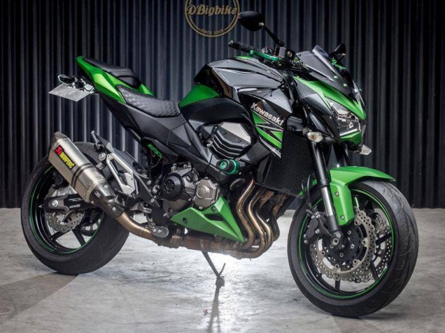 Online Verde Negro Brillante Carenado Moto Kawasaki Z800 2013-2018