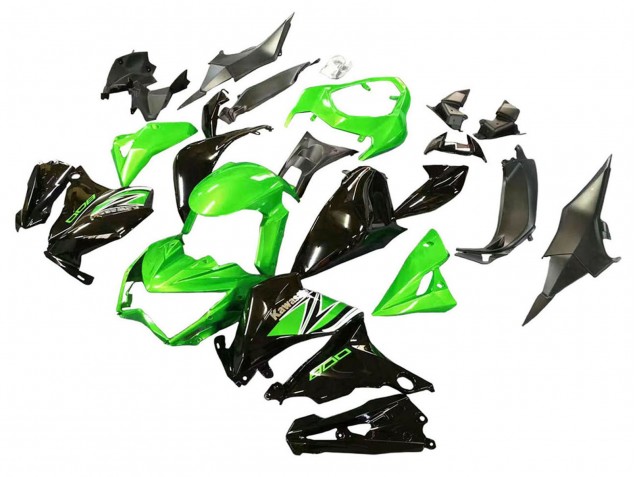 Online Verde Negro Brillante Carenado Moto Kawasaki Z800 2013-2018