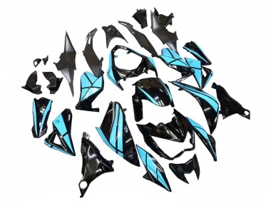 Online Azul Claro Negro Brillante Carenado Moto Kawasaki Z800 2013-2018