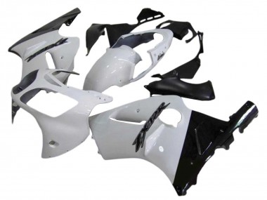 Online Blanco Negro Brillante Carenado Moto Kawasaki ZX12R 2000-2001