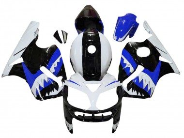 Online Blanco Azul Negro Tiburón Carenado Moto Kawasaki ZX12R 2002-2006