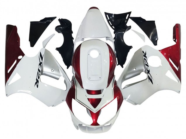 Online Blanco Rojo Negro Carenado Moto Kawasaki ZX12R 2002-2006