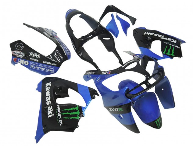 Online Azul Negro Verde Blanco Elf Monstruo Carenado Moto Kawasaki ZX12R 2002-2006