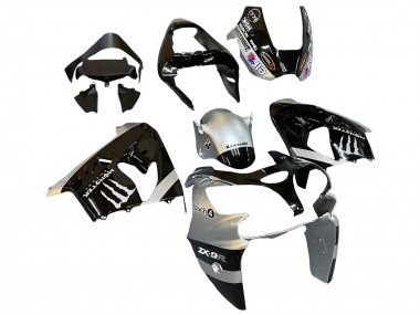 Online Plata Negro Brillante Monstruo Elf Carenado Moto Kawasaki ZX9R 2002-2003