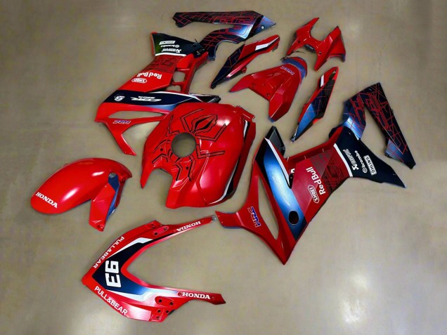 Online Carenados Moto Honda CBR650R 2019-2020 - Rojo Blanco Azul Oscuro HRC Pull&Oso 93