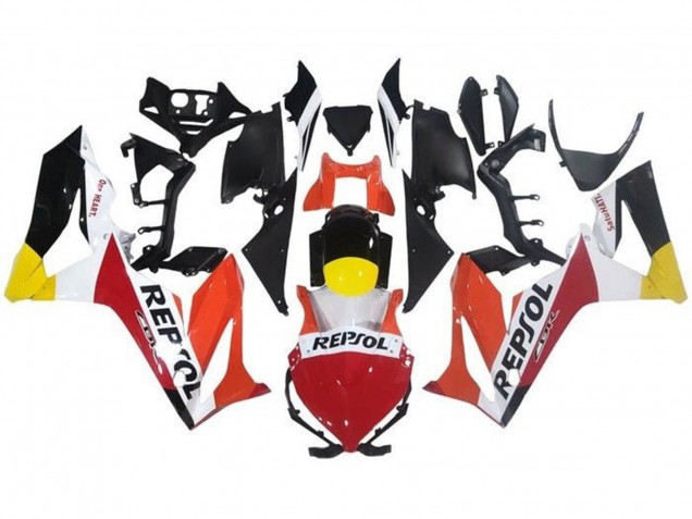 Online Carenados Moto Honda CBR650R 2021-2023 - Naranja Blanco Rojo Amarillo Negro Brillante Repsol