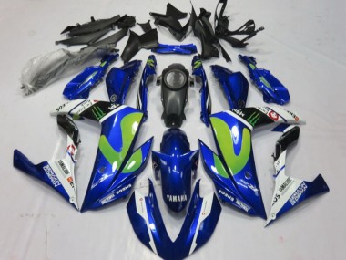 Online Azul Blanco Negro Verde Monstruo Carenado Moto Yamaha YZF R3/R25 2015-2018