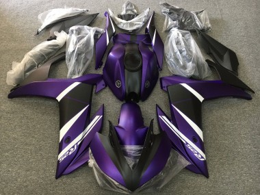 Online Blanco Púrpura Negro Mate Carenado Moto Yamaha YZF R3/R25 2015-2018