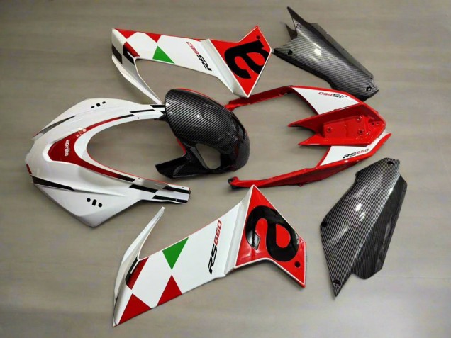 Online Blanco Rojo Negro FibraCarbono Verde Carenado Moto Aprilia RS660 2020-2024
