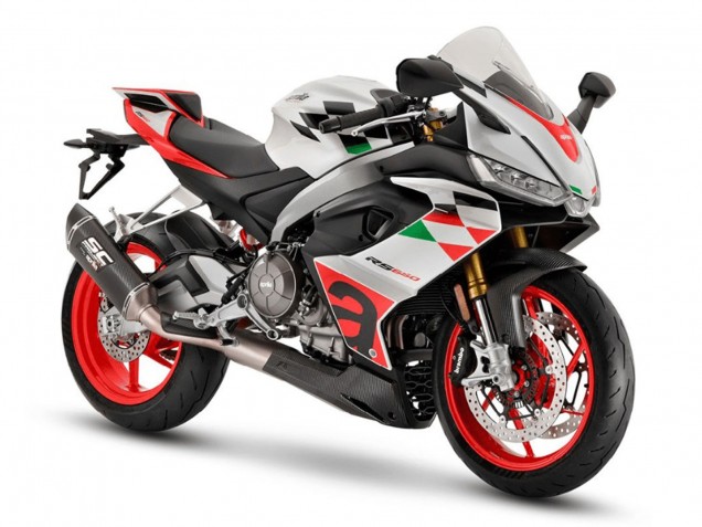 Online Blanco Rojo Negro FibraCarbono Verde Carenado Moto Aprilia RS660 2020-2024
