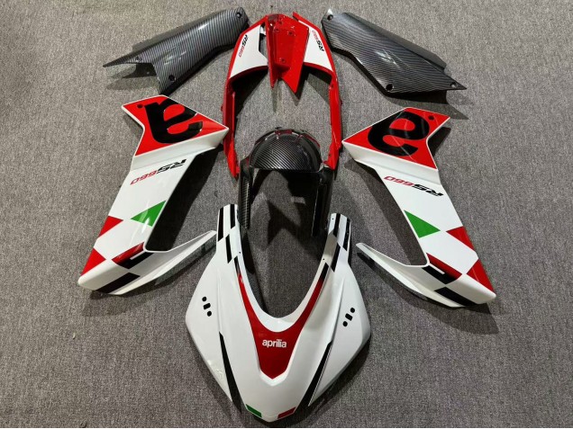 Online Blanco Rojo Negro FibraCarbono Verde Carenado Moto Aprilia RS660 2020-2024
