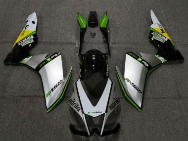 Online Plata Negro Verde Amarillo Carenado Moto Aprilia RSV4 1000 2009-2015