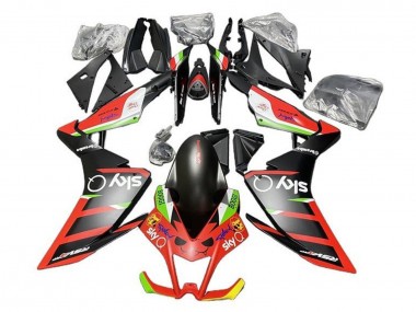 Online Negro Mate Rojo Verde Blanco Carenado Moto Aprilia RSV4 1000 2009-2015