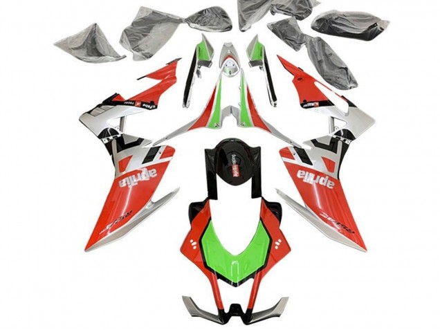 Online Carenados Moto Aprilia RSV4 1000 2016-2020 - Rojo Plata Negro Verde