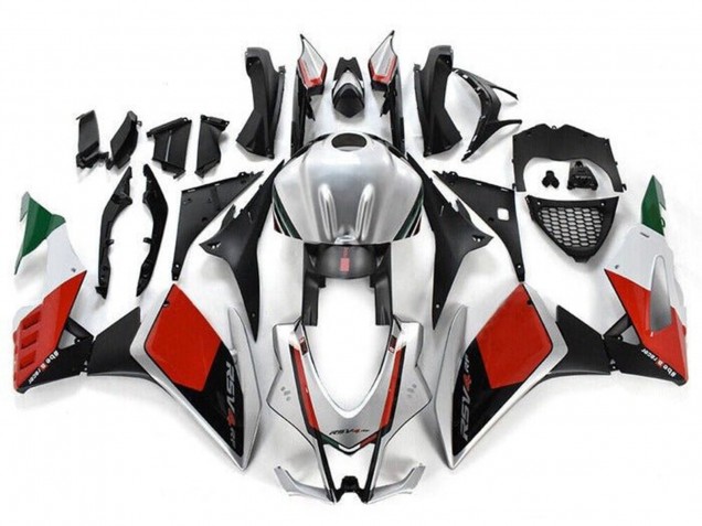 Online Carenado Moto Aprilia RSV4 1000 2016-2020 - Plata Rojo Negro Verde