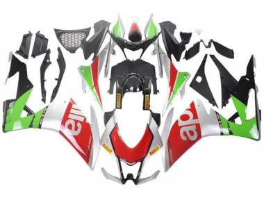 Online Carenados Moto Aprilia RSV4 1000 2016-2020 - Plata Rojo Negro Verde