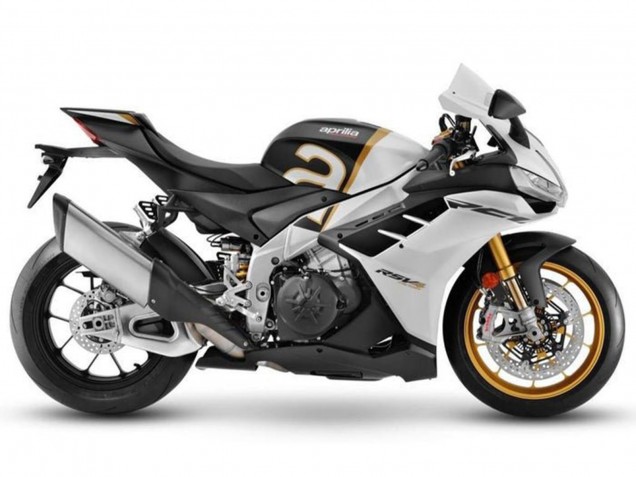 Online Blanco Mate Negro Oro Carenado Moto Aprilia RSV4 1100 2021-2024