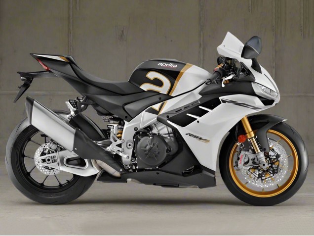 Online Blanco Negro Oro Carenado Moto Aprilia RSV4 1100 2021-2024