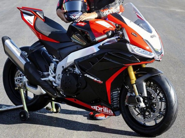 Online Negro Rojo Blanco Carenado Moto Aprilia RSV4 1100 2021-2024