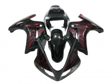 Online Negro Brillante Rojo Llama Carenado Moto Suzuki SV650 2003-2013