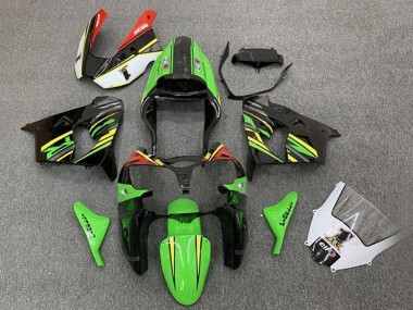 Online Verde Negro Amarillo Naranja Carenado Moto Kawasaki ZX9R 2002-2003