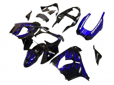 Online Negro Blanco Azul Llama Carenado Moto Kawasaki ZX9R 2002-2003
