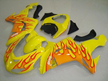 Online Amarillo Naranja Llama Carenado Moto Kawasaki ZX10R 2006-2007