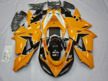 Online Naranja Blanco Negro Carrera Elf Carenado Moto Kawasaki ZX10R 2006-2007