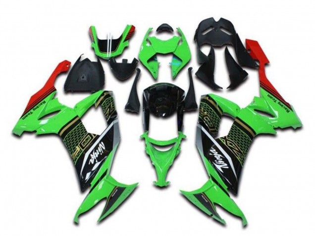 Online Verde Negro Rojo Blanco Honeycomb Carenado Moto Kawasaki ZX10R 2008-2010