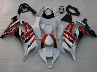 Online Blanco Rojo Negro Raya Carenado Moto Kawasaki ZX10R 2011-2015