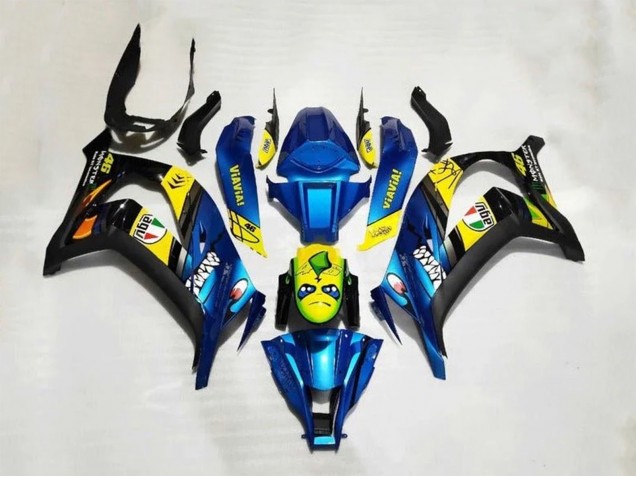 Online Azul Amarillo Tiburón Carenado Moto Kawasaki ZX10R 2016-2020