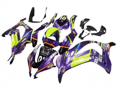 Online Púrpura Amarillo Trick Star Kobelco Carenado Moto Kawasaki ZX10R 2016-2020