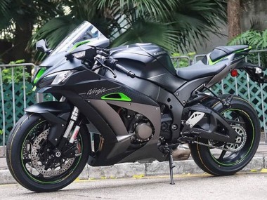 Online Negro Mate Verde Plata Carenado Moto Kawasaki ZX10R 2016-2020