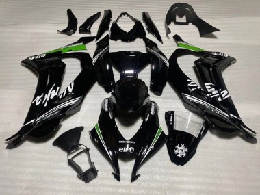 Online Negro Brillante Blanco Verde Raya Nieve Carenado Moto Kawasaki ZX10R 2016-2020