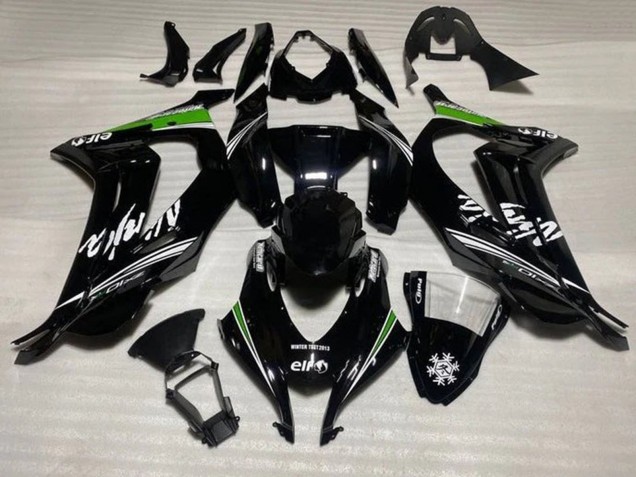 Online Negro Brillante Blanco Verde Raya Nieve Carenado Moto Kawasaki ZX10R 2016-2020