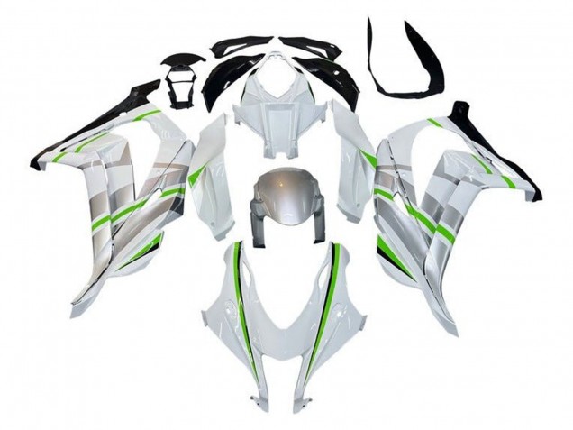 Online Blanco Plata Verde Raya Carenado Moto Kawasaki ZX10R 2016-2020