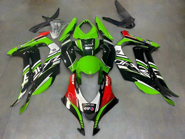 Online Verde Negro Rojo Blanco Elf Carenado Moto Kawasaki ZX10R 2016-2020
