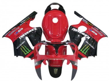 Online Rojo Negro Verde Monstruo Carenado Moto Kawasaki ZX12R 2000-2001