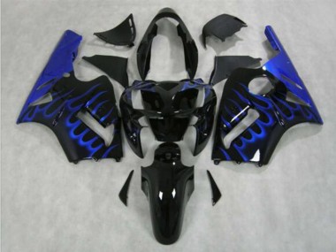 Online Negro Brillante Azul Llama Carenados Moto Kawasaki ZX12R 2002-2006