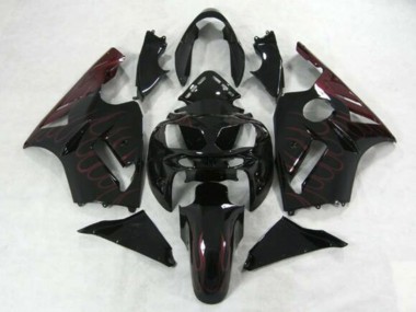 Online Negro Brillante Burgundy Llama Carenado Moto Kawasaki ZX12R 2002-2006