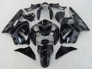 Online Negro Brillante Gris Tribal Carenado Moto Kawasaki ZX12R 2002-2006