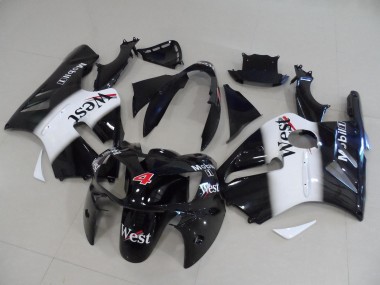 Online Negro Brillante Blanco Rojo West Mobil 4 Carenado Moto Kawasaki ZX12R 2002-2006