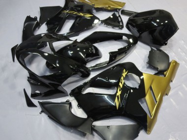 Online Negro Brillante Oro Carenado Moto Kawasaki ZX12R 2002-2006