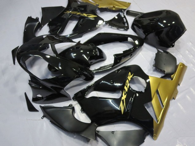 Online Negro Brillante Oro Carenado Moto Kawasaki ZX12R 2002-2006
