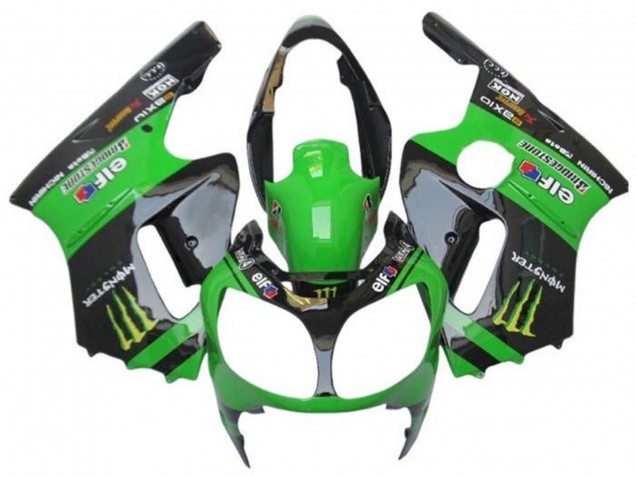 Online Verde Negro Brillante Elf Touch4 Monstruo Carenado Moto Kawasaki ZX12R 2002-2006