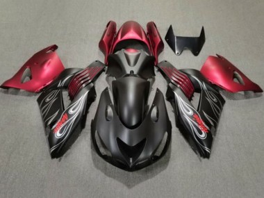 Online Negro Mate Rojo Plata Llama Carenado Moto Kawasaki ZX14R ZZR1400 2006-2011