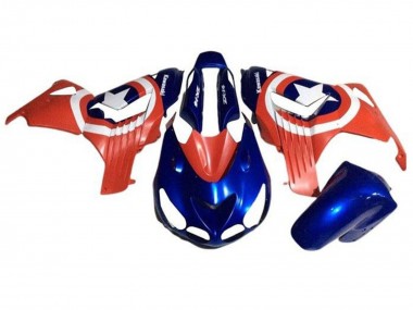 Online Azul Rojo Blanco Estrella Captain America Carenado Moto Kawasaki ZX14R ZZR1400 2006-2011