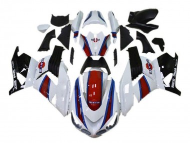 Online Blanco Rojo Azul Negro Martini Carenado Moto Kawasaki ZX14R ZZR1400 2006-2011